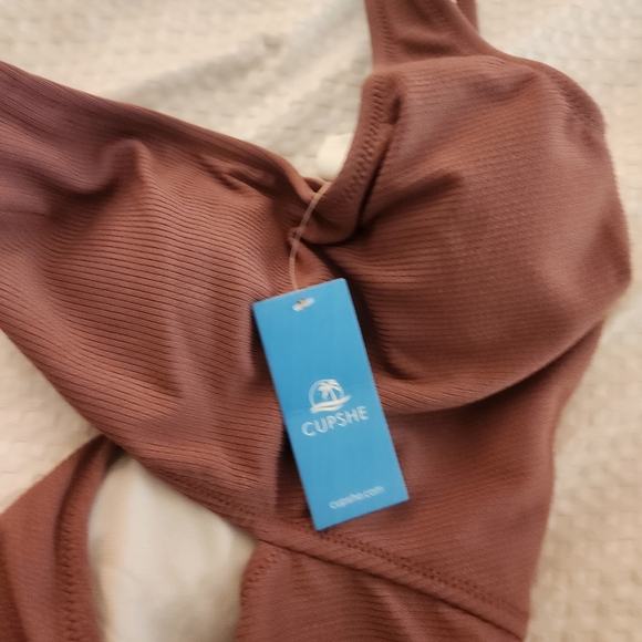 Cupshe Dusty Mauve Cutout  One-Piece Swimsuit - Picture 2 of 4